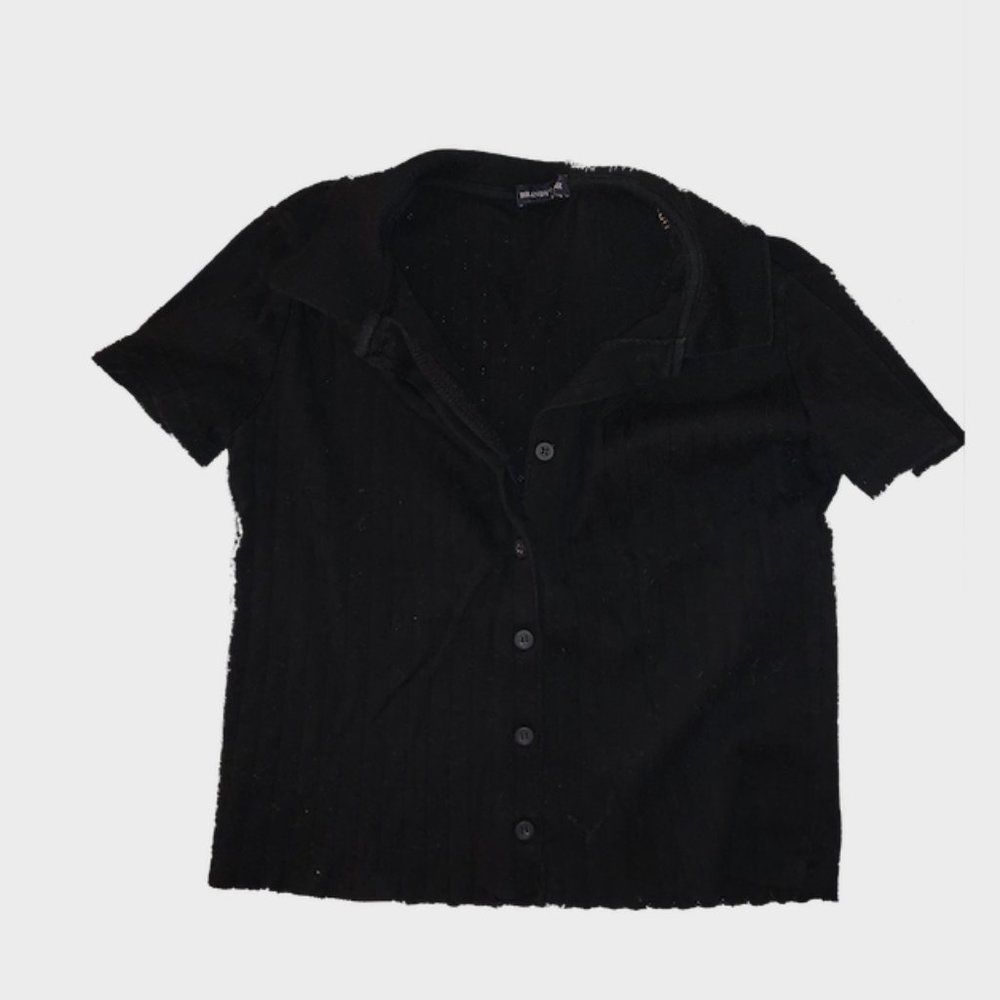 Black Button Down Brandy Melville Tee
